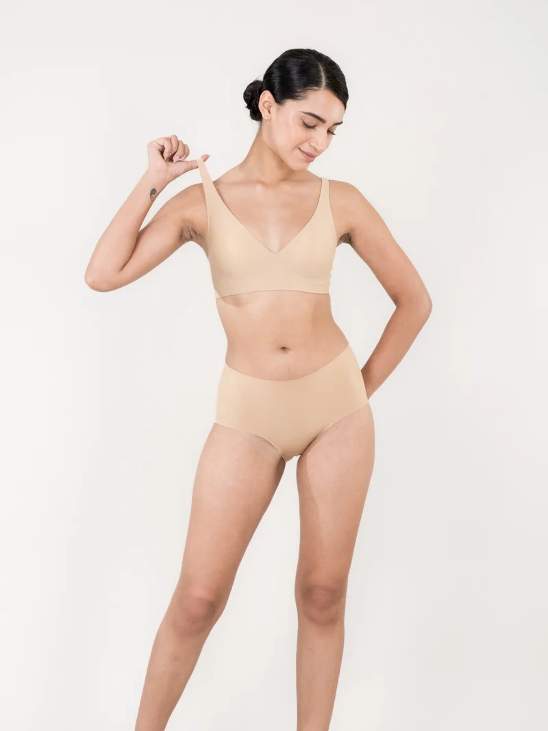 Shapercult Store Beige Skyn Plunge Bra for Women